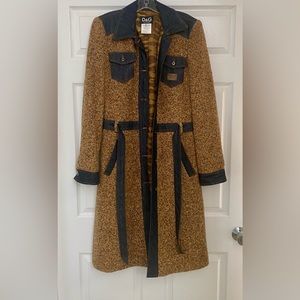 Dolce and Gabbana vintage tweed and denim coat